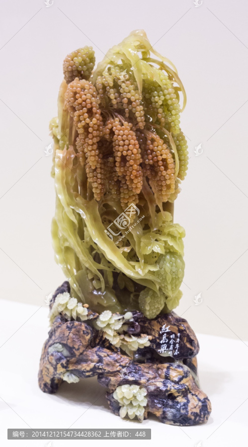青田石雕,红花冻石,红高粱