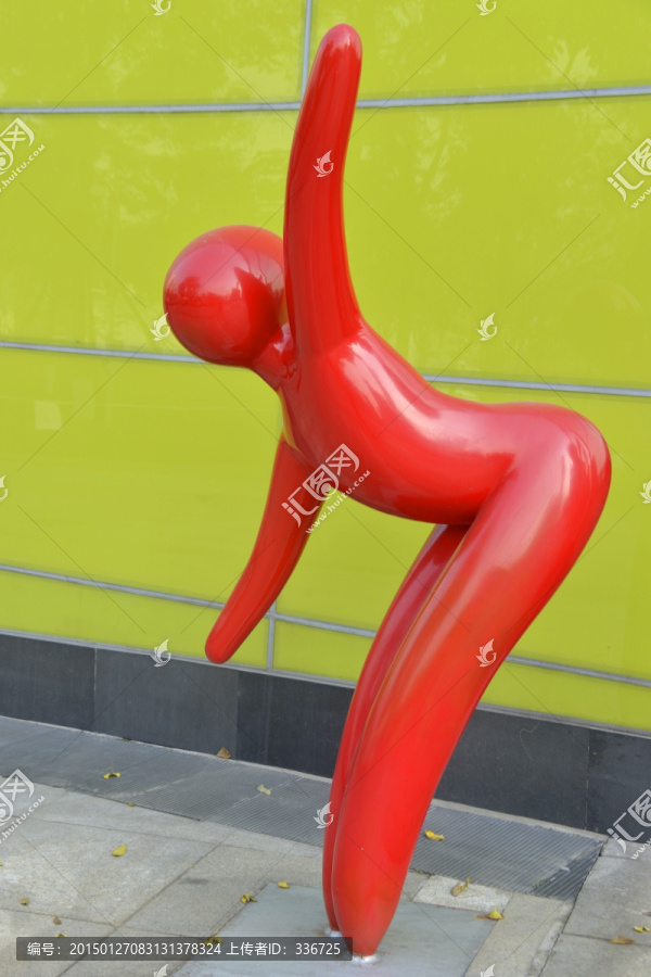 红色抽象人物雕塑,高清图