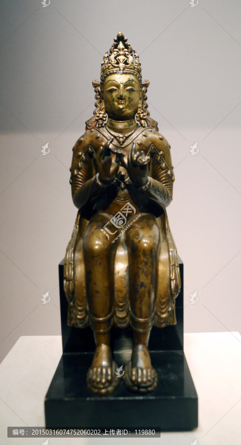 八世纪错银弥勒菩萨像
