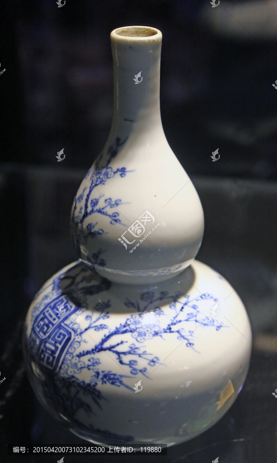 清代青花葫芦瓶,文物考古,文化艺术,摄影素材,汇图网www.huitu.com
