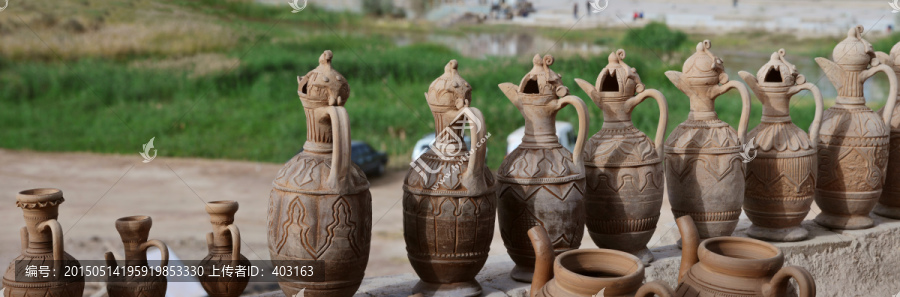 维族传统手工泥陶水壶宽幅