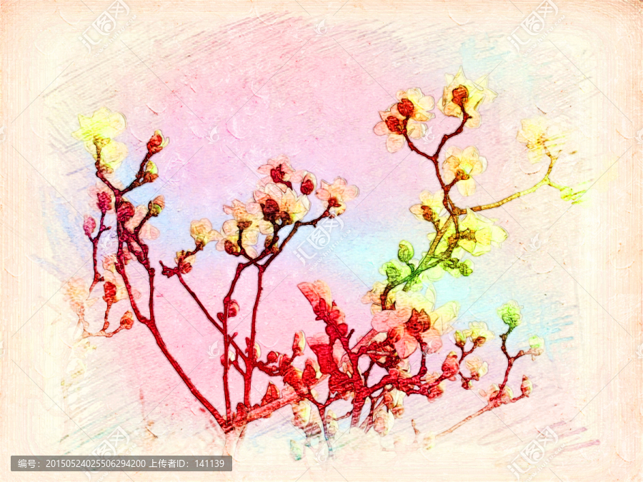 玉兰花油画