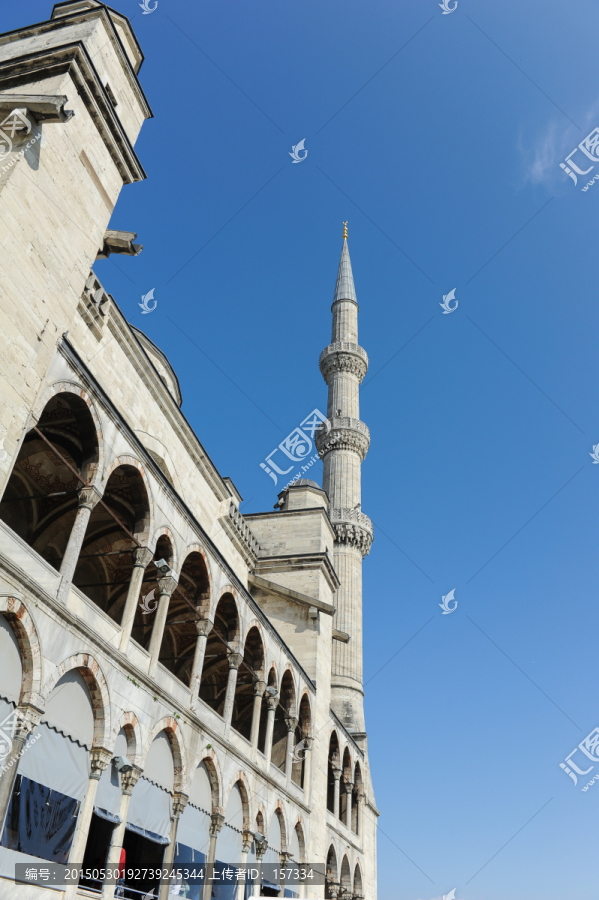 蓝色清真寺建筑景观