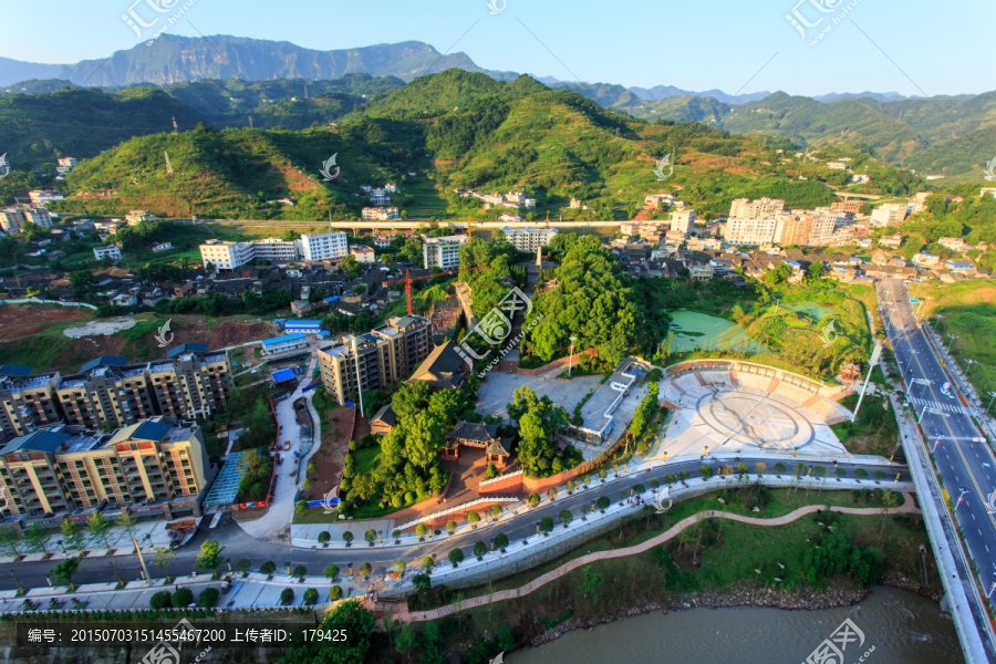 叙永新区烈士陵园广场俯视鸟瞰