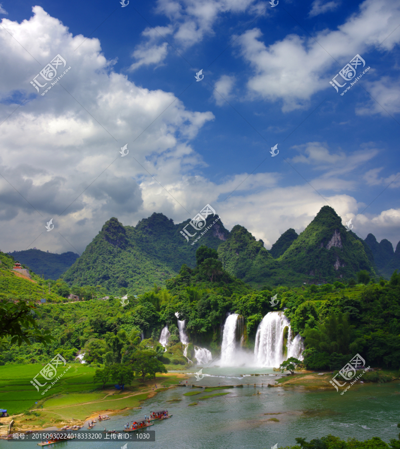 山水,板约瀑布