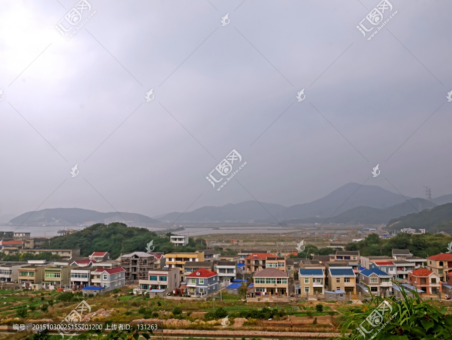 舟山朱家尖大青山黄山村码头全景