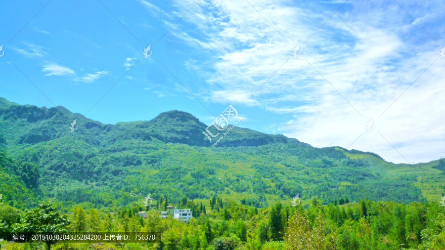 绿色山野,兴隆,,蓝天白云