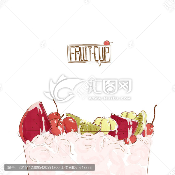 水果冰激凌插画设计