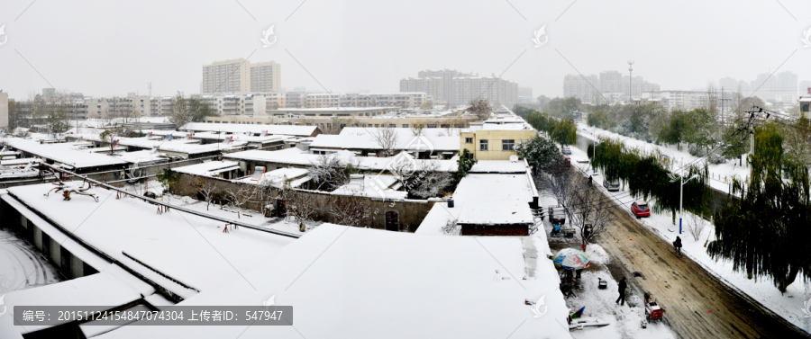 城市雪景,俯瞰城市雪景