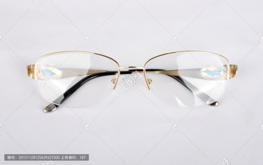 金色半框眼镜,合金眼镜