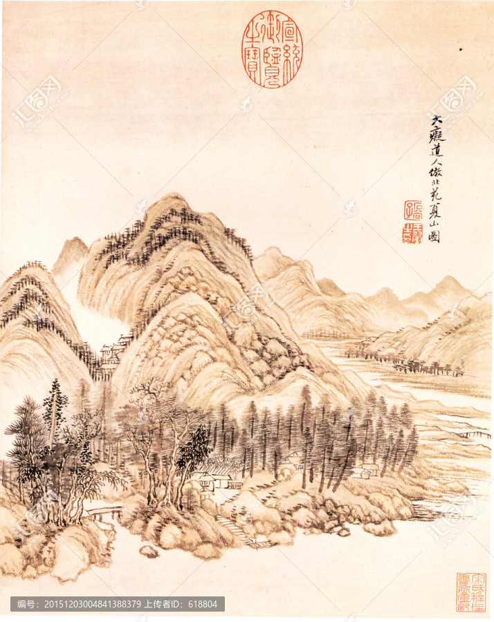 山水国画王翬画山水图