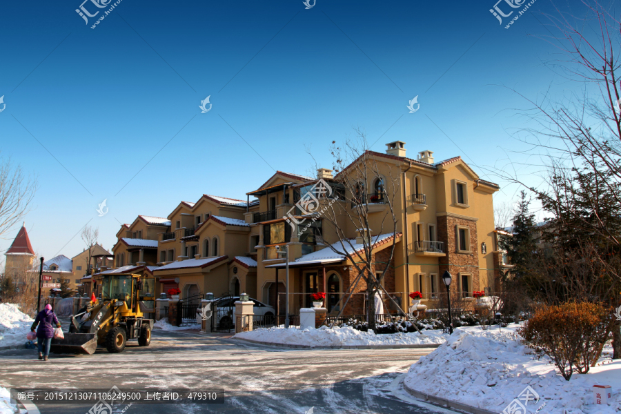 别墅,冬天,雪景