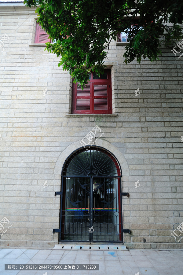 厦门大学局部,近代建筑门窗