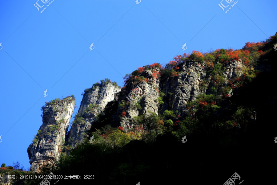 神女溪,手掌峰,红叶