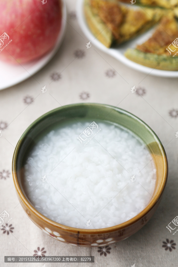 白粥 鸡蛋菠菜饼