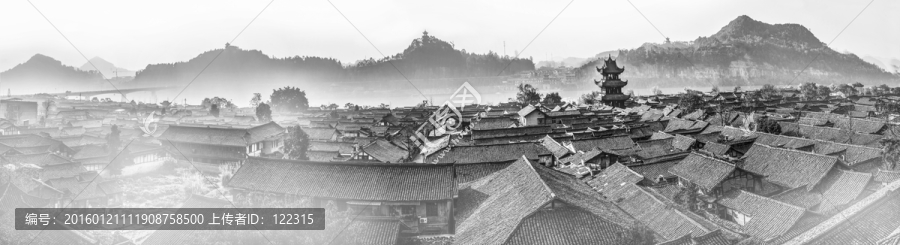 阆中古镇,全景图