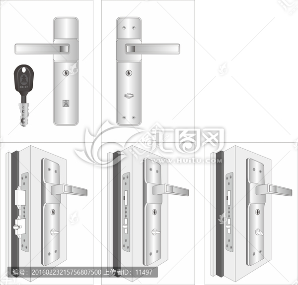 王力安全门,锁具图