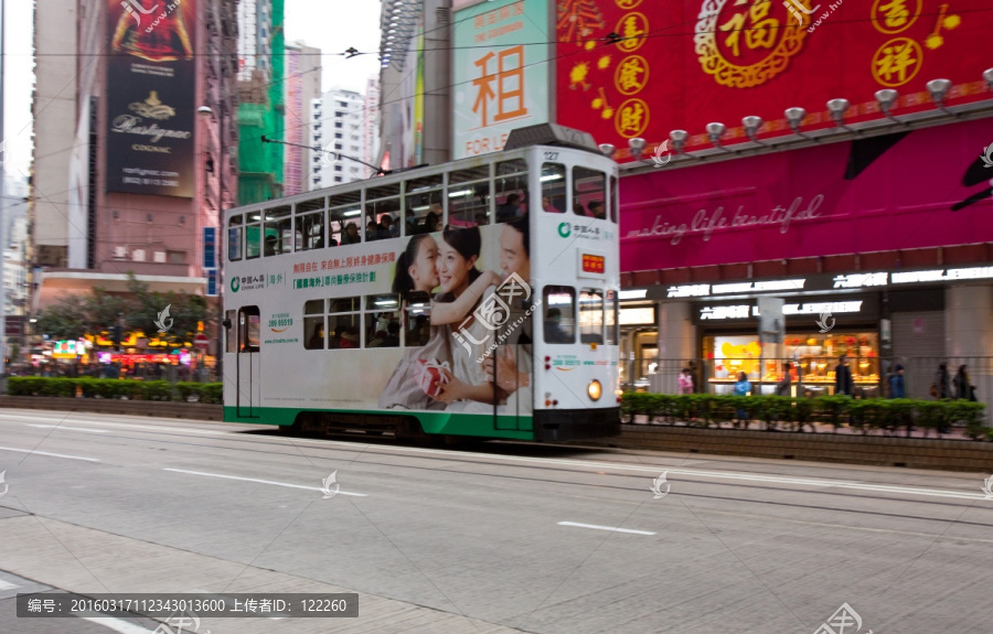 香港街景,有轨电车