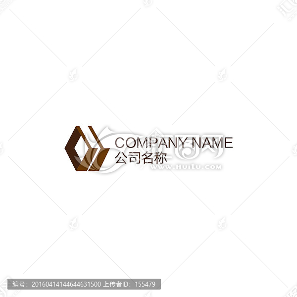 企业通用立体菱形logo设计
