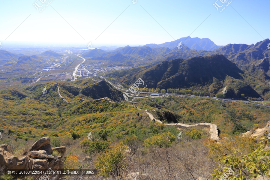 北京,河防口长城,全景,秋色