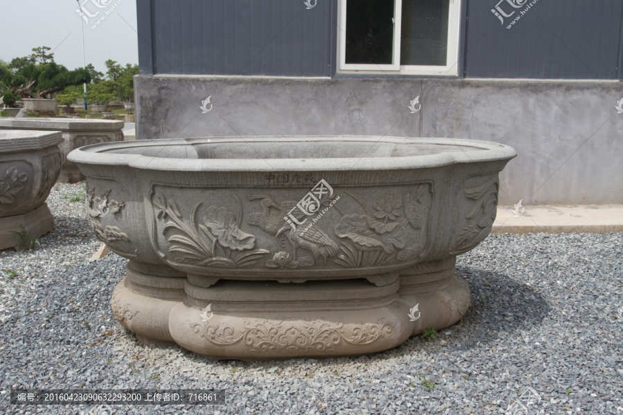 西安唐苑,石雕,水缸