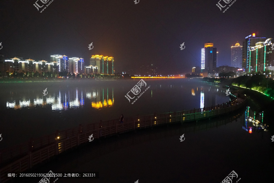 河源东江河夜景