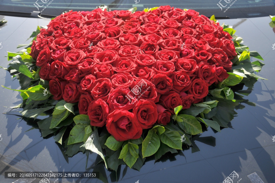 玫瑰花组成的心形图案