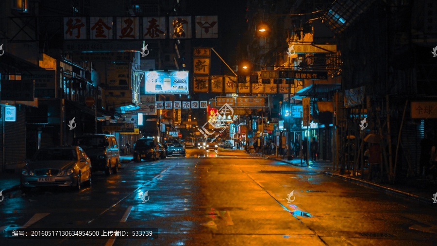 香港雨后街景