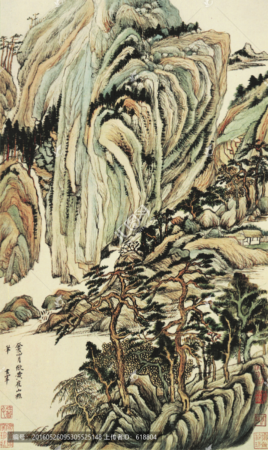 山水画,画廊高清图片