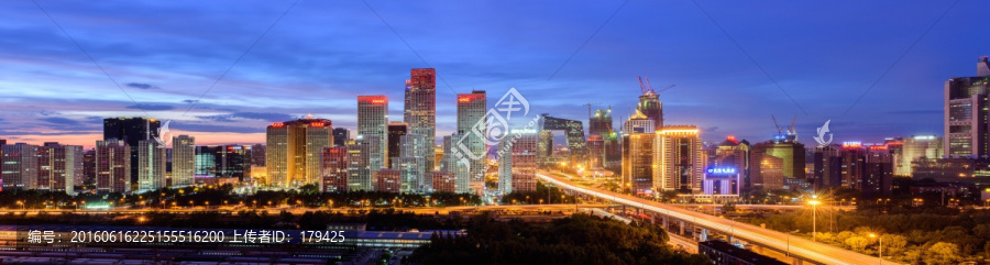 北京国贸CBD中央商务区夜景全