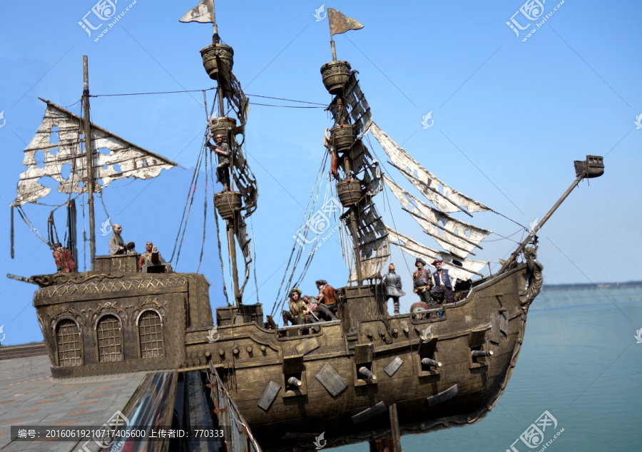 海盗船,雕塑
