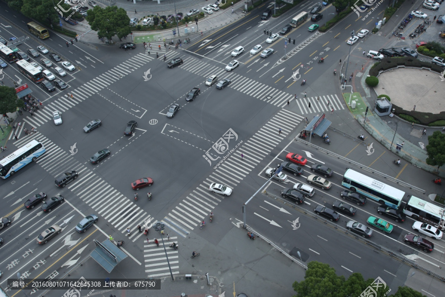 十字路口俯拍