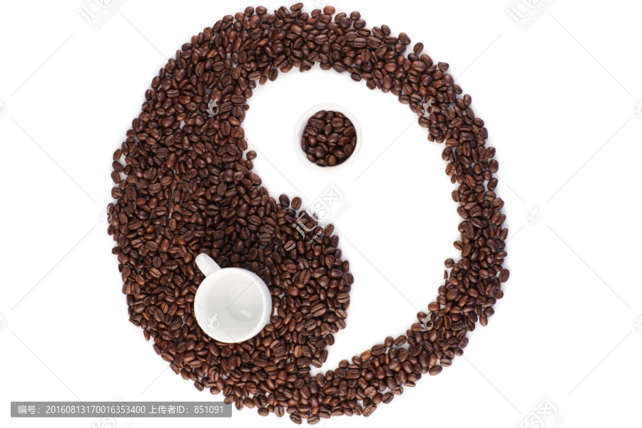咖啡豆做的八卦图