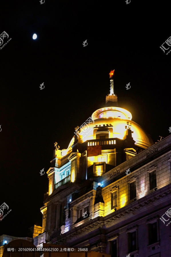 上海外滩浦发银行总部大楼夜景