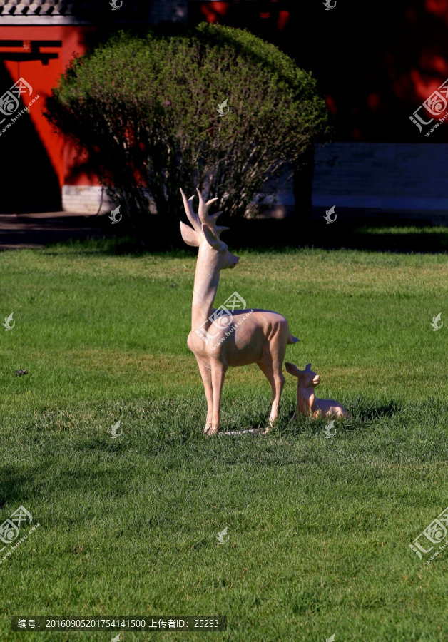 雕塑,鹿,母鹿,小鹿