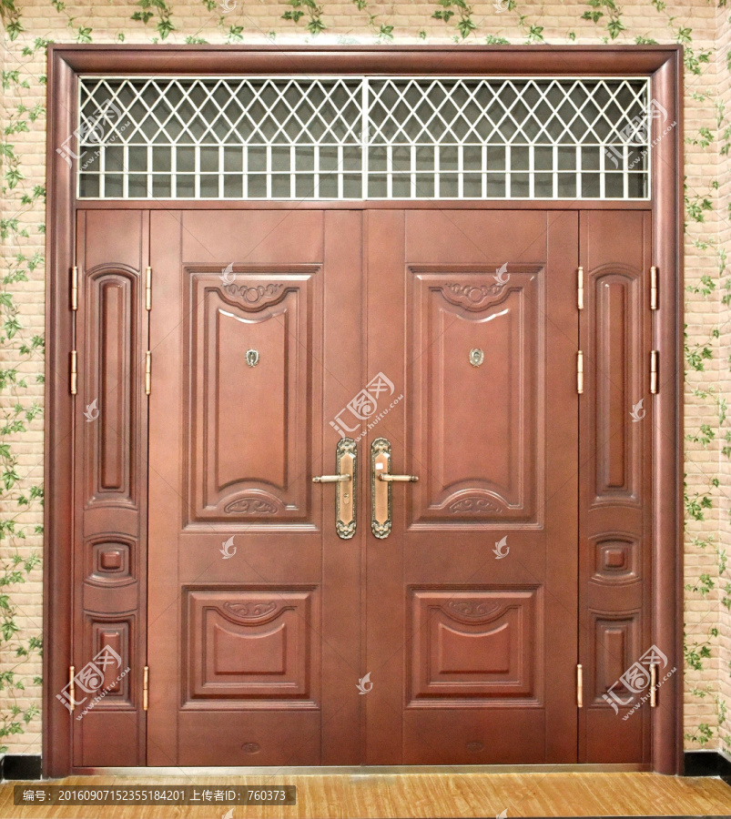 豪华不锈钢门铜门双开门
