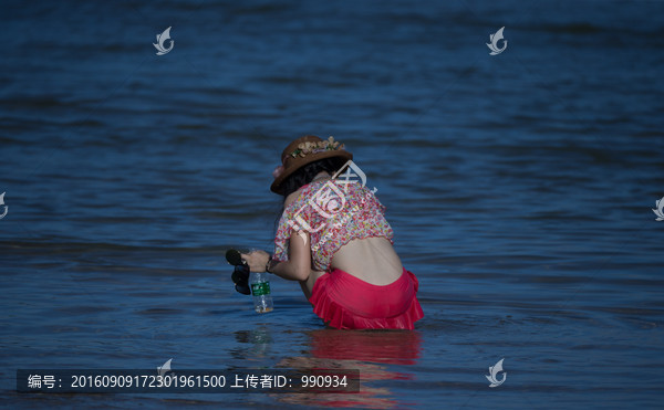 踏浪,戏水,夏日