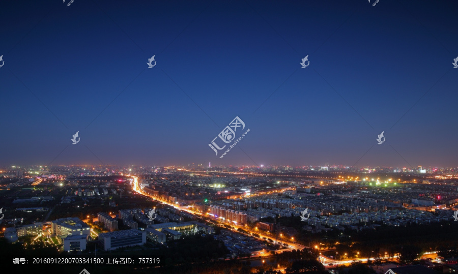 北京城市夜景俯瞰
