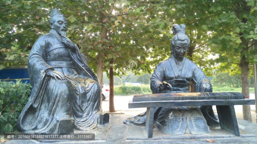 古人雕像,蔡邕,蔡文姬