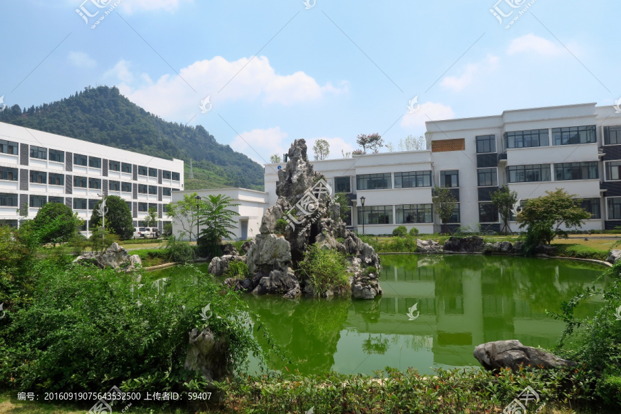 办公楼,厂区,太湖石