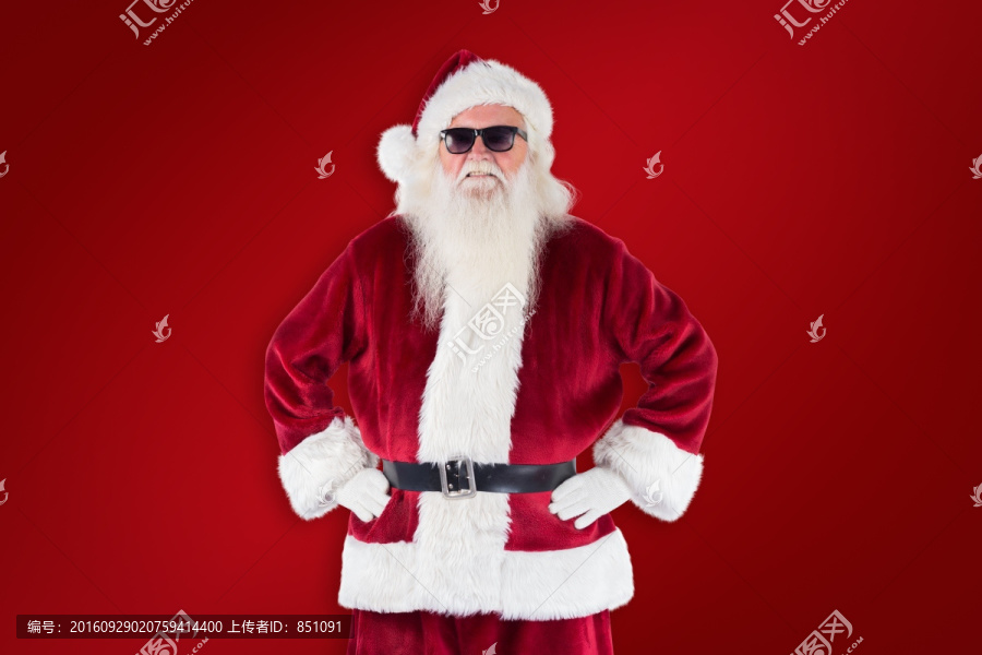 圣诞老人戴着墨镜的复合形象