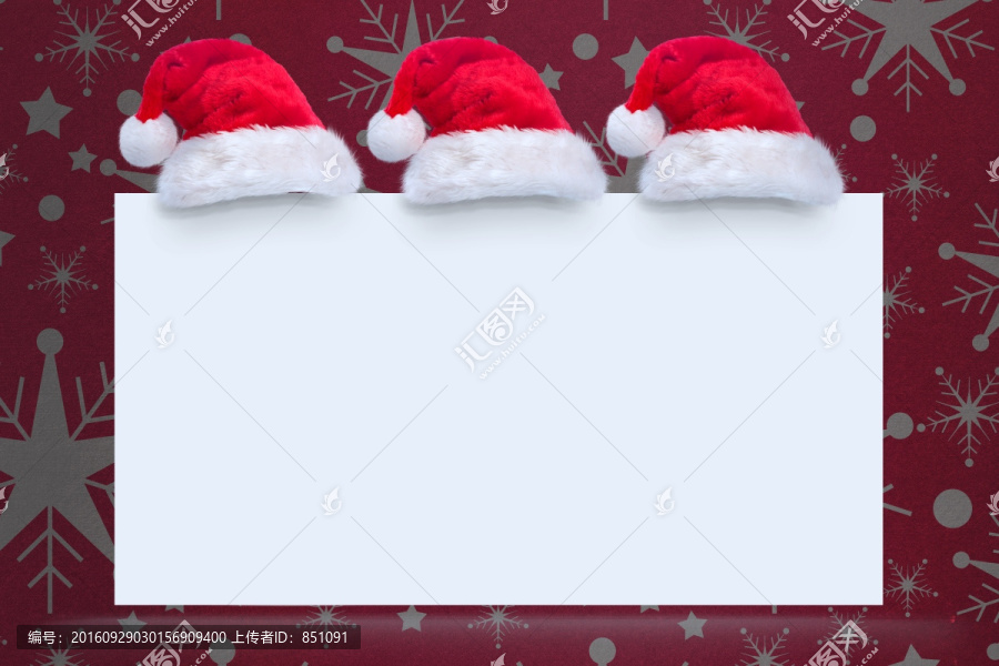 空白海报上的圣诞老人帽