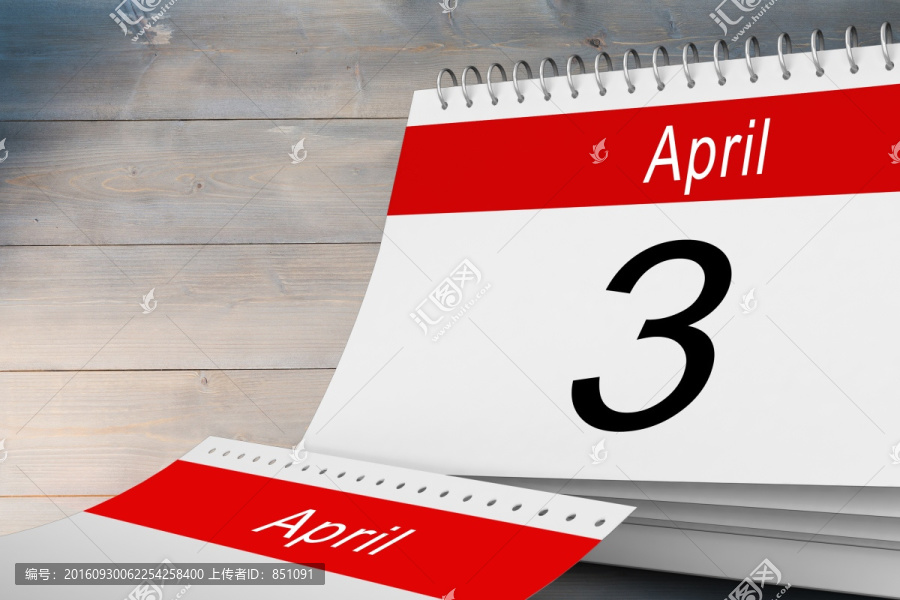 三月日历的复合图像