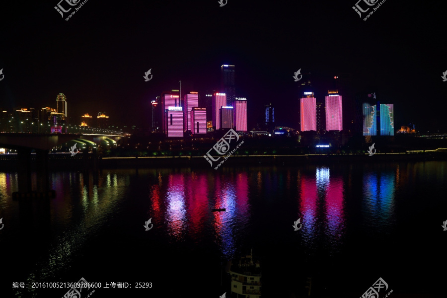 重庆夜景,江北嘴,建筑灯饰
