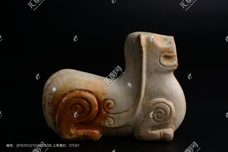 玉器,南北朝鸡骨白神兽玉