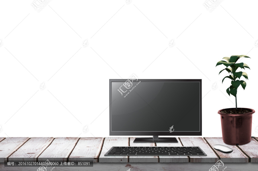 办公桌上的一台电脑