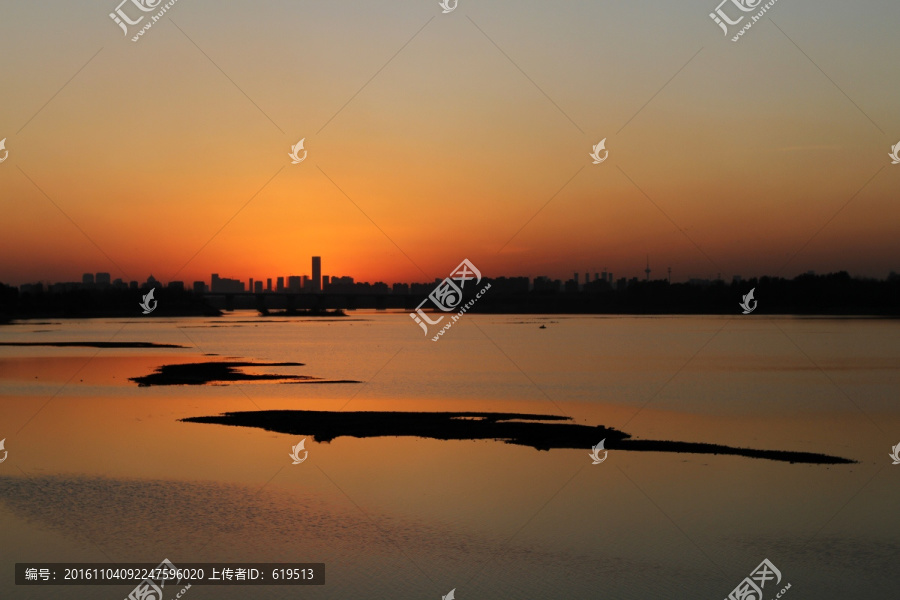 大河夕阳,城市落日