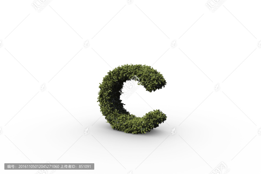 叶子制作的大写字母