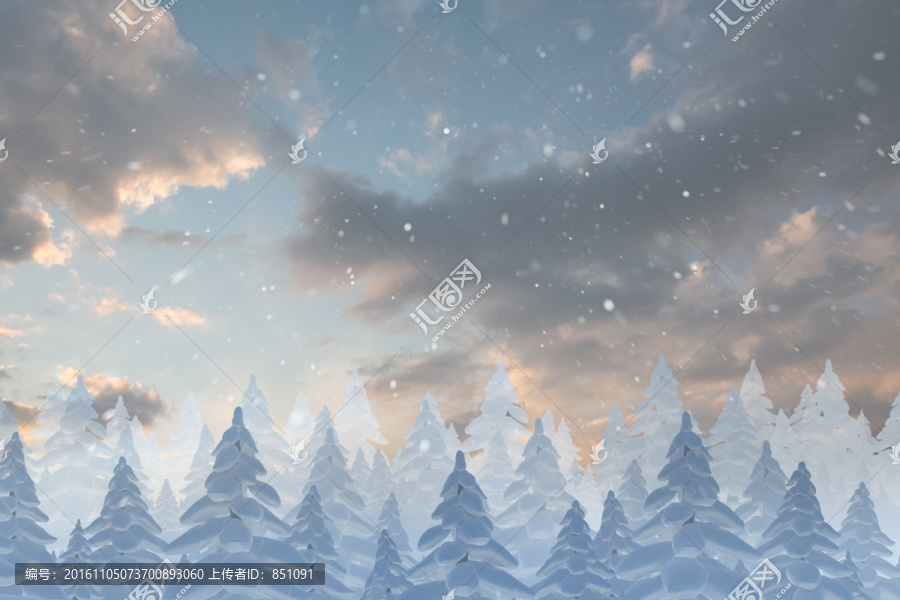 下雪的复合图像
