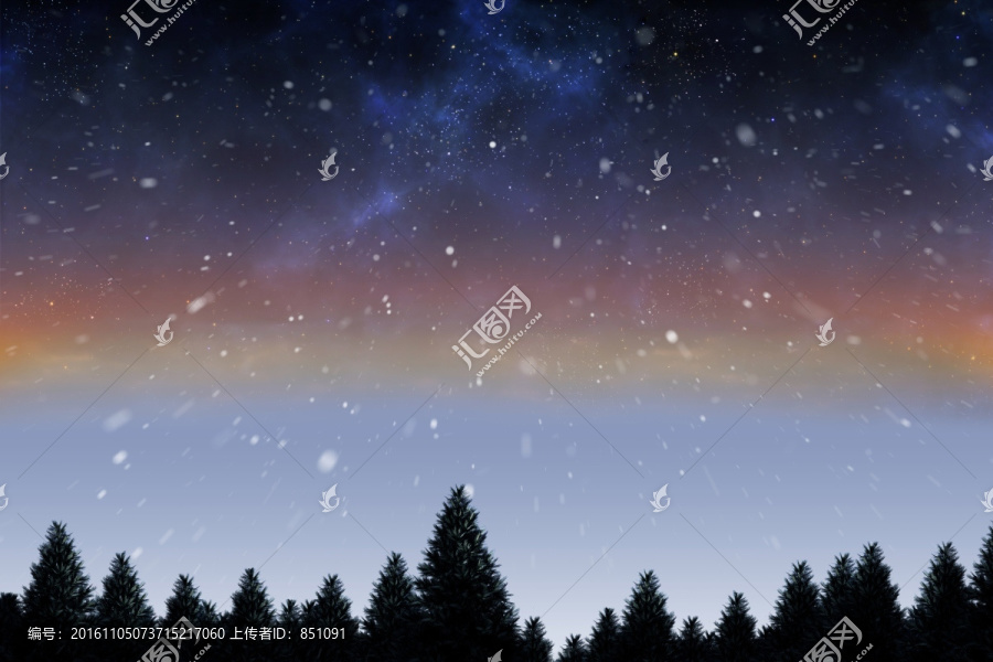 下雪的复合图像